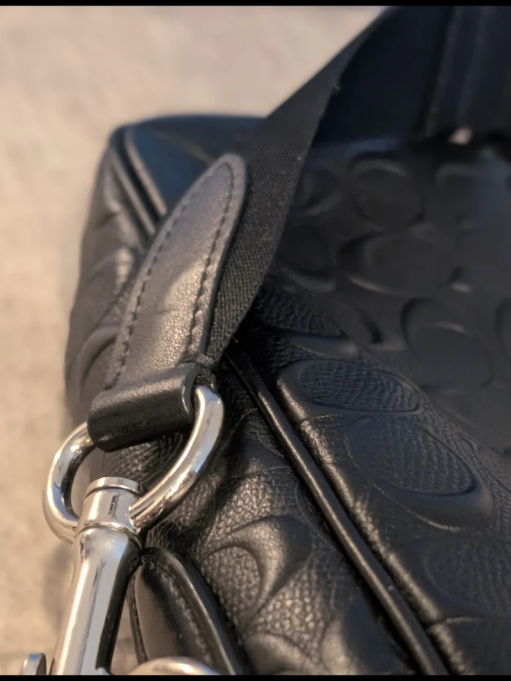 Coach Men's Black Signature Embossed Leather Briefcase